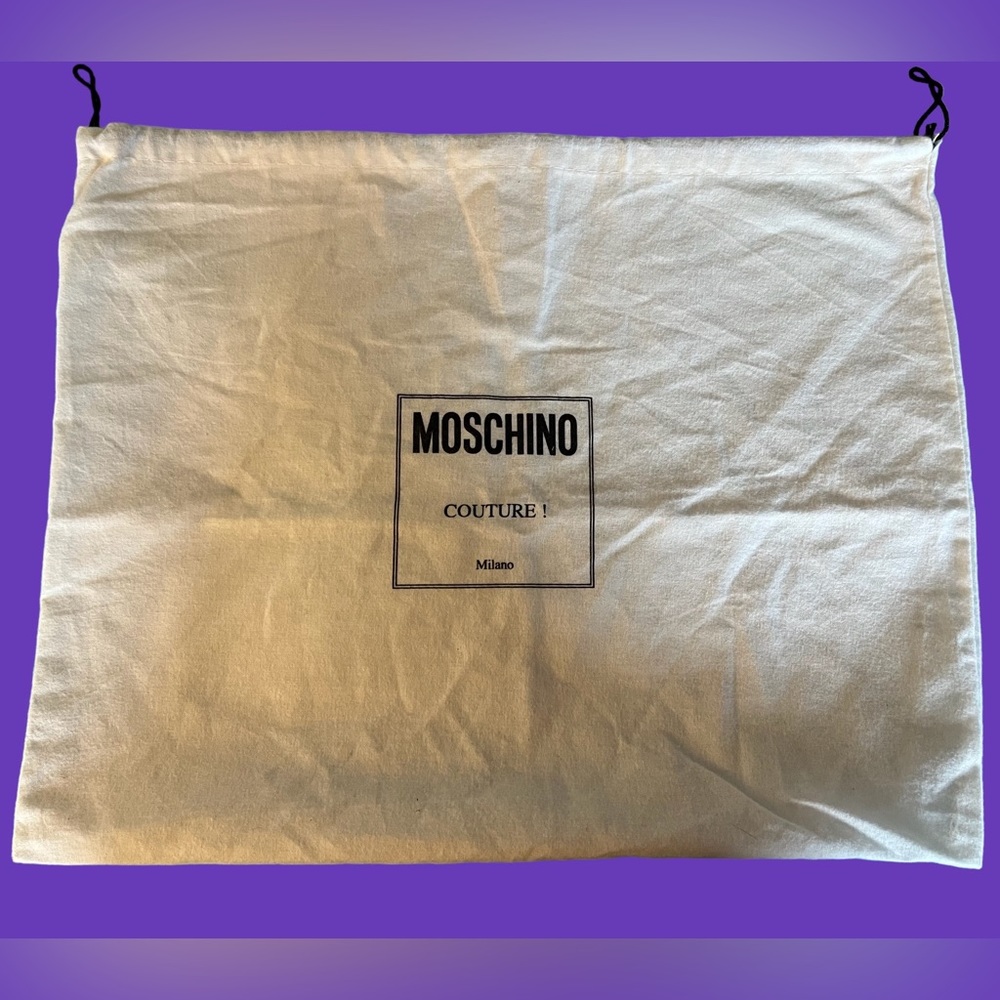 MOSCHINO COUTURE SLEEPER DUSTBAG NEVER USED for BOOTIES BAG SHOES 15.5 x 12.5”